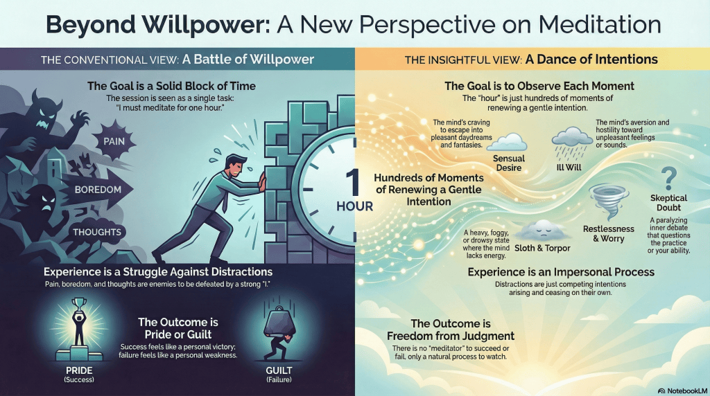 Visual summary for Can I meditate for an hour?