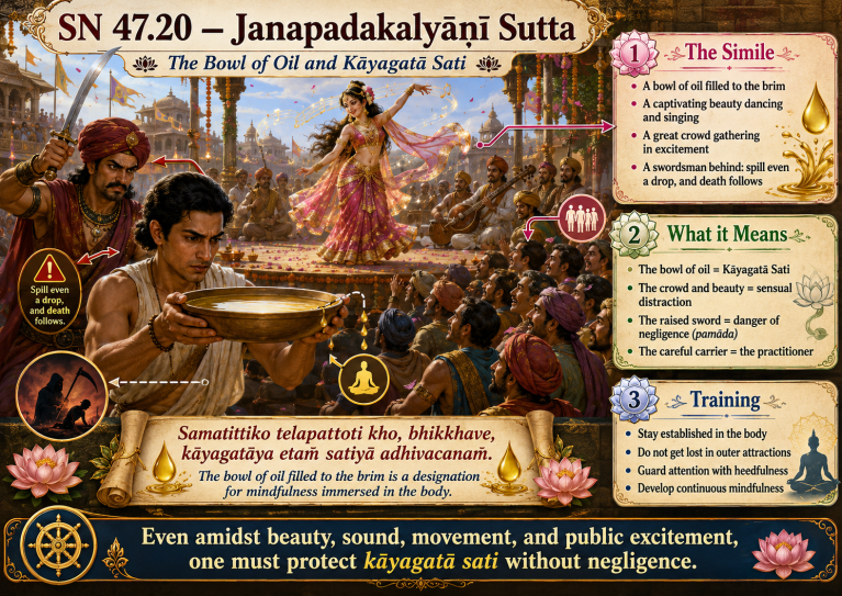 SN 47.20 — Janapadakalyāṇīsutta: The Simile of the Beautiful Sensual Girl
