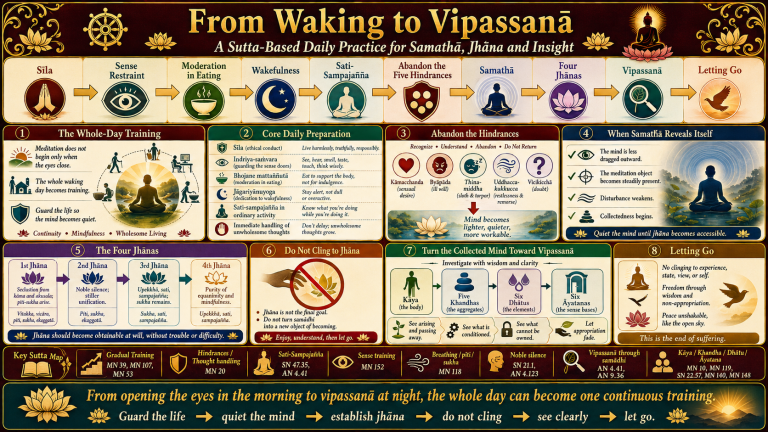 From Daily Discipline to Samathā, Jhāna and Vipassanā