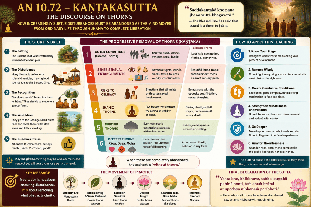 Visual summary for AN 10.72 — Kaṇṭakasutta