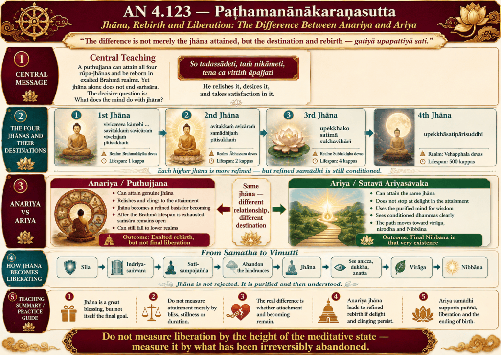 Visual summary for AN 4.123 Paṭhamanānākaraṇasutta