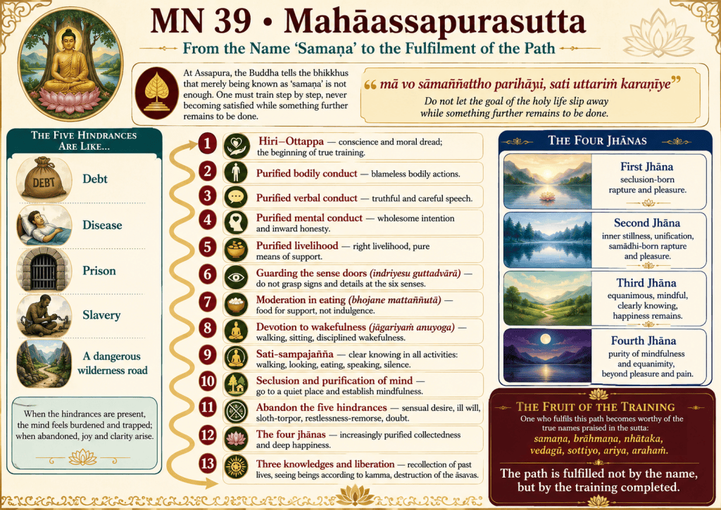 Visual summary for MN39 Mahāassapurasutta