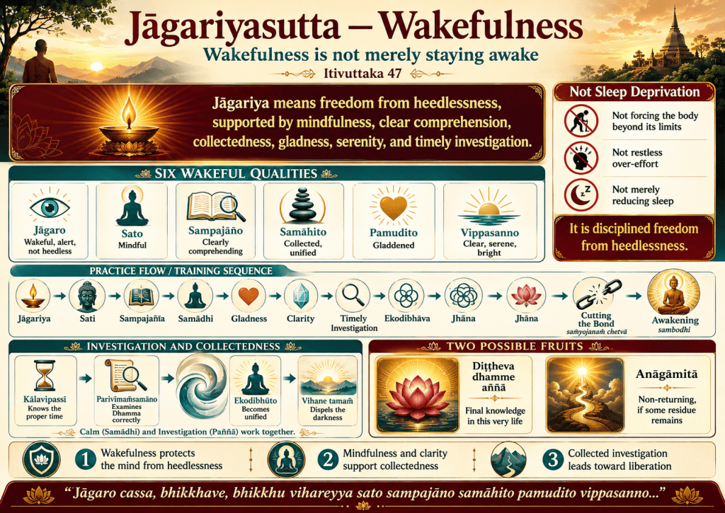 Visual summary for Iti 47 — Jāgariyasutta