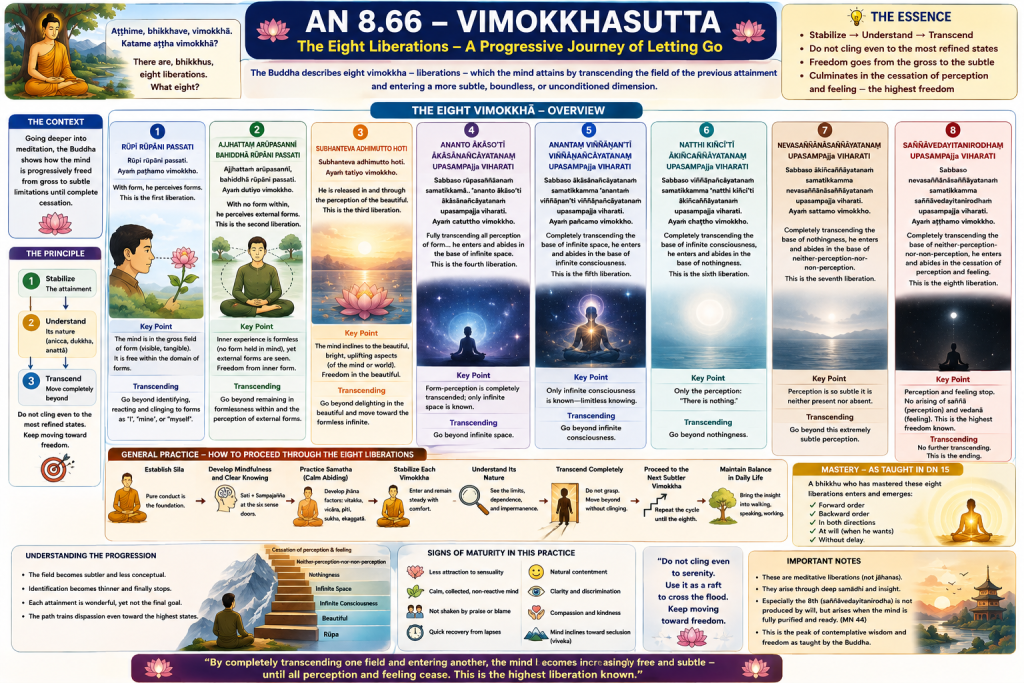 Visual summary for AN 8.66 — Vimokkhasutta