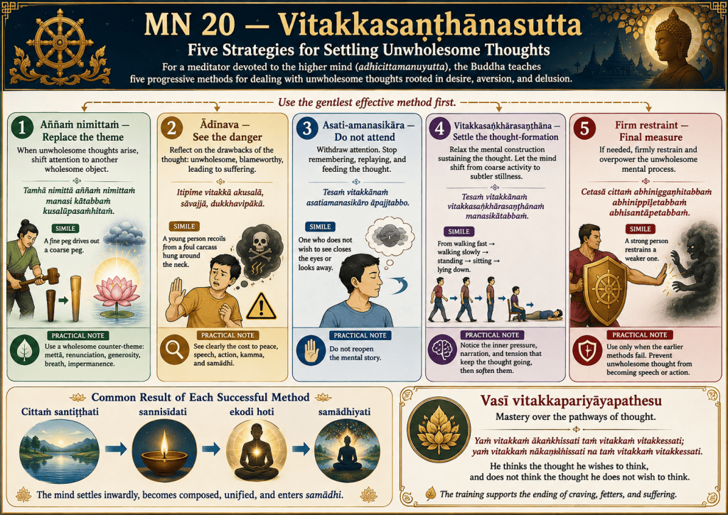 Visual summary for MN 20 — Vitakkasaṇṭhānasutta
