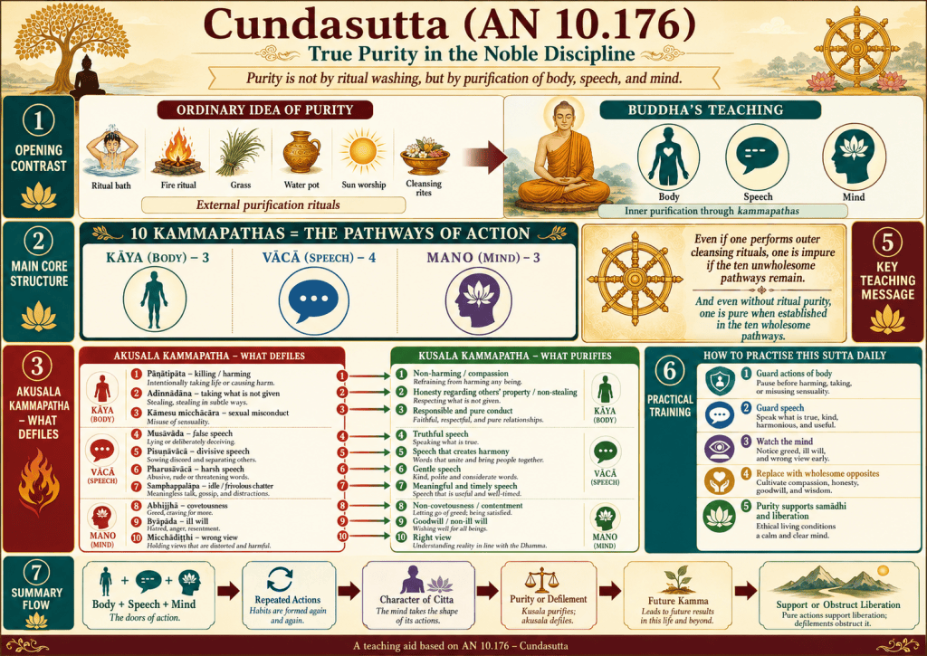 Visual summary for AN 10.176 — Cundasutta