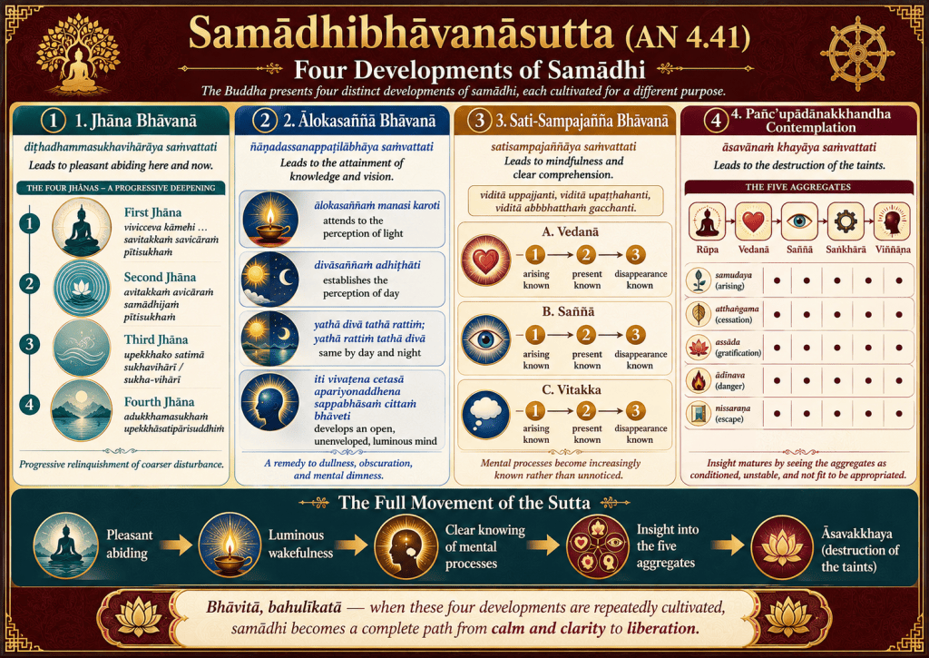 Visual summary for AN 4.41 — Samādhibhāvanāsutta